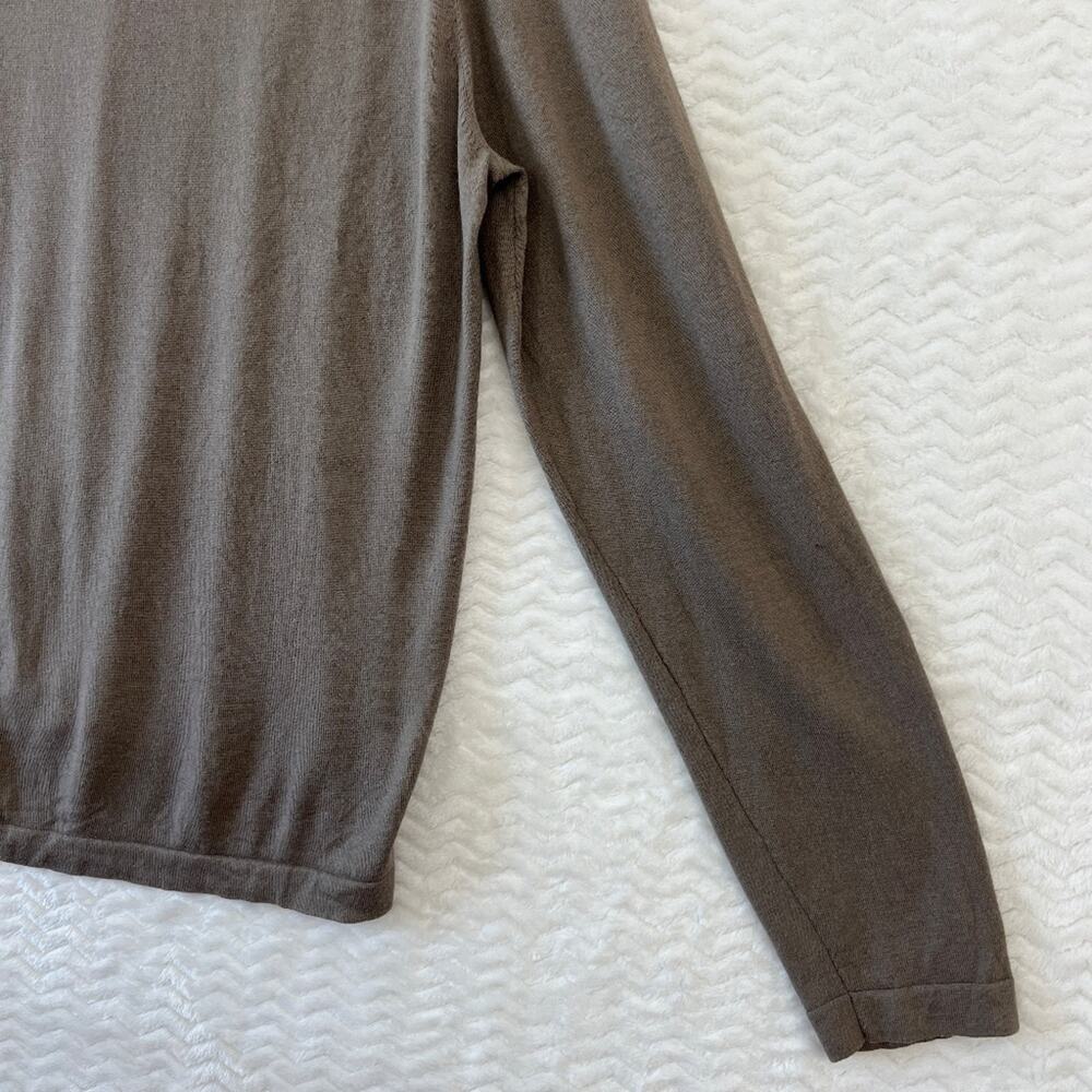 Banana Republic Cashmere Silk Argyle V Neck Pullover Brown Sweater Mens XL - Picture 10 of 14